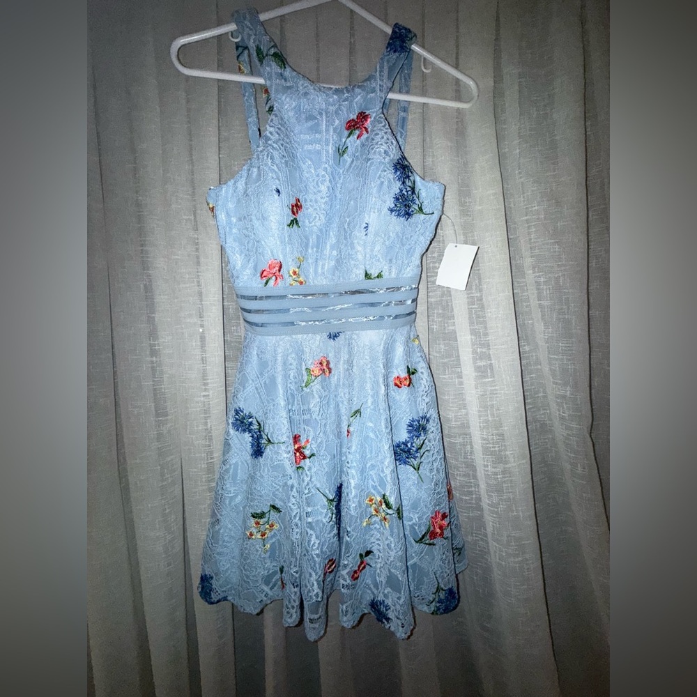 City Studio Blue Sundress with Floral Design
